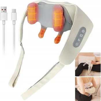 Masážní přístroj MASÁŽNÍ PŘÍSTROJ SHIATSU POLŠTÁŘ MASÁŽNÍ PRO KRK, ZÁDA, RAMENA, NOHY, CELÉ TĚLO, S NAHŘÍVÁNÍM