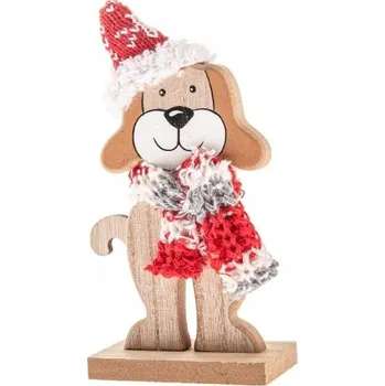 Obraz Dřevěný pes béžový ozdoba dekorace na Vánoce