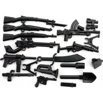 ostatní stavebnice Vojenské STAVEBNICE - sada zbraní a příslušenství pro figurky, 18 dílů (KL56)