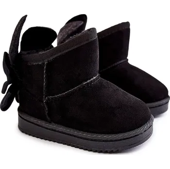 Dívčí obuv DÍVČÍ ZATEPLENÉ SNĚHULE S MAŠLIČKAMI ČERNÉ VEL. 21