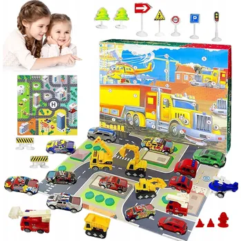 Kalendář ADVENTSKÝ KALENDÁŘ 2025 PRO DĚTI Stavební vozidla 24 OKÉNEK