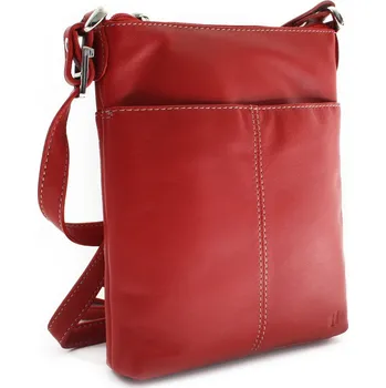 Kabelka Arwel Kožená zipová minikabelka - česká výroba; červená