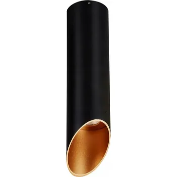 Bodové svítidlo Bodové Stropní svítidlo černé a zlaté barvy, trubice zkosená 25 cm, spot 3000K Italux