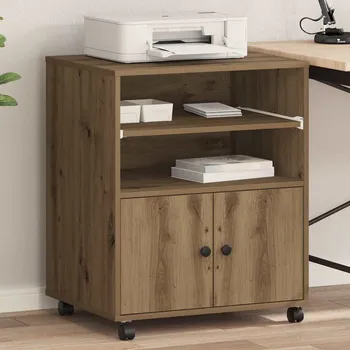 Příborník do zásuvky Stojan na tiskárnu s úložištěm Artisanový dub 60 x 48 x 74 cm