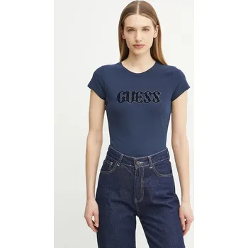 Tričko Guess tmavomodrá barva, W5GI42 J1314 W5GI42.J1314 59X, vel. S