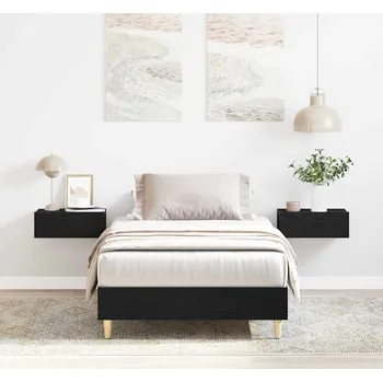 Postel Rám postele Černý dub 75 x 190 cm Kompozitní dřevo