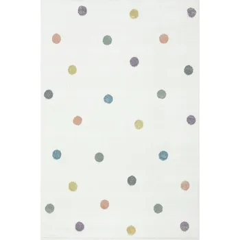 Koberec KOBEREC MĚKKÝ KRÉMOVÝ PASTELOVÝ DĚTSKÝ BAREVNÉ TEČKY LIMA 180x270 cm