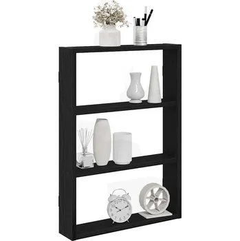 Obývací pokoj Nástěnná police černá 43 x 9 x 60 cm kompozitní dřevo