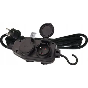 Prodlužovací kabel Prodlužovací Kabel přívod s vypínačem Rum-Lux 5 m, 4 ks, černý