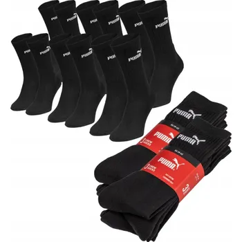 Pánské ponožky Puma Pánské Ponožky dlouhé Crew Socks sada Bavlna černé 6 párů 43/46