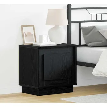Ložnice Noční skříňka 2 pcs Černá 44 x 34,5 x 45 cm kompozitní dřevo