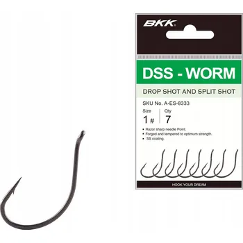 Rybářský háček Háčky na přívlač s protihrotem BKK DSS-Worm 7 ks