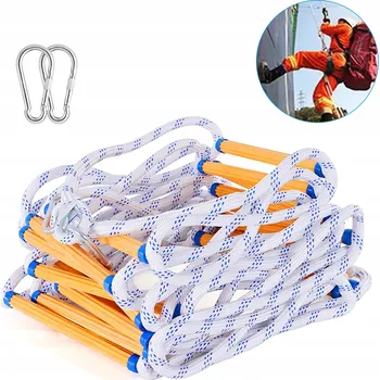 Žebřík 10m Žebřík s karabinou, nosnost 200 kg.