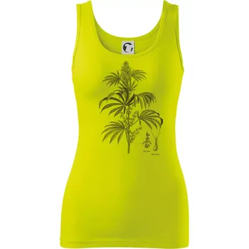 Dámské tričko Konopí kytka černobílá - Dámské tílko - M ( Limetková )