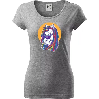 Dámské tričko Rasta unicorn - Dámské triko Pure - XS ( Tmavě šedý melír )