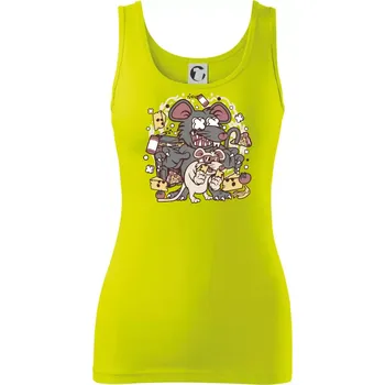 Dámské tričko Myší restaurant - Dámské tílko - 2XL ( Limetková )