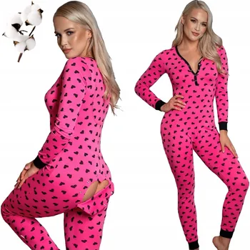 Dámské spodní prádlo PYŽAMO KOMBINEZA OVERAL NA SPANÍ S OTVÍRACÍM ZADEČKEM SLEEPDO CANDY vel. S