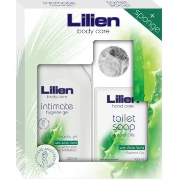 Kosmetická sada Lilien set intim.gel 350ml+mýdlo 100g+houba Intim Aloe Vera