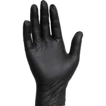 Vyšetřovací rukavice Černé nitrilové rukavice bez pudru 100 Ks velikost XS