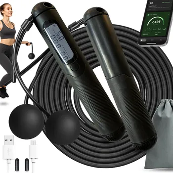 Švihadlo ŠVIHADLO S POČÍTADLEM NASTAVITELNÉ ZOBRAZENÍ KALORIÍ AKU + ZÁVAŽÍ KULIČKY