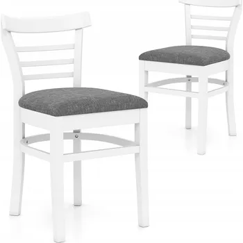 Sada židlí z umělé kůže, jídelní židle bílé, 2 ks