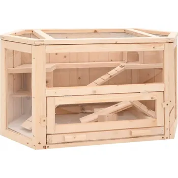 Klec pro křečka, 80x40x43 cm, masivní jedlové dřevo