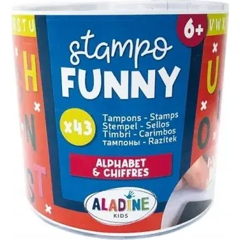 Dětské razítko Dětská razítka Aladine Stampo Funny, 43 ks - Abeceda a číslice