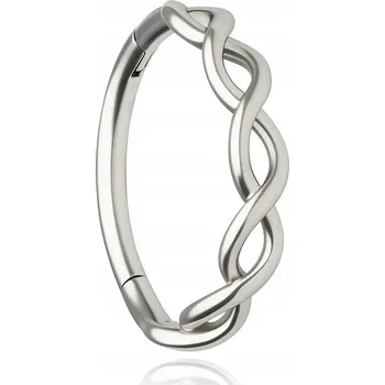 Náušnice Kroužek do piercingu clicker ozdobný - stříbrný 1,2/10