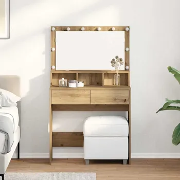 Toaletní stolek Kosmetický stůl se zásuvkou Artisanový dub 80 x 41 x 134,5 cm