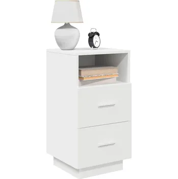 Nábytek Noční stolek se 2 zásuvkami bílý 36 x 36 x 68 cm