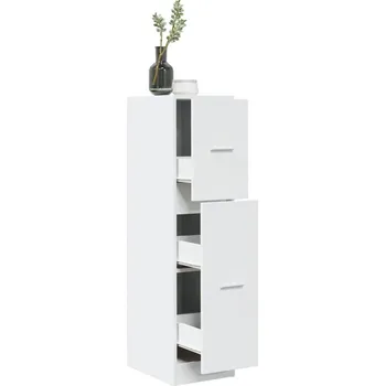 Skříňka na léky bílá 30 x 41 x 118 cm kompozitní dřevo