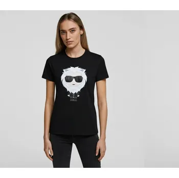 Dámské tričko TRIČKO ČERNÉ LEV KARL LAGERFELD K/ZODIAC T-SHIRT - LEO BLACK M