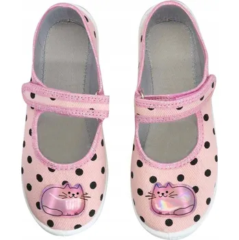 Dívčí bačkory Papuče balerínky Raweks jarní školka růžová KOTEK D39 26