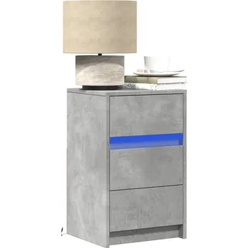 Ložnice Noční stolek s LED osvětlením betonově šedý kompozitní dřevo
