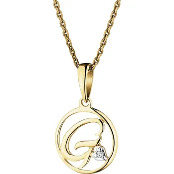 Přívěsek Zlatý přívěsek s diamantem – písmeno G - 0,003 ct - ryzost 585 - 109.599/G