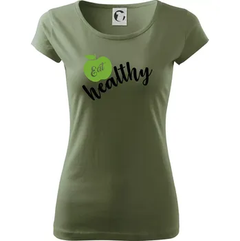 Dámské tričko Eat Healthy - Dámské triko Pure - XS ( Khaki )