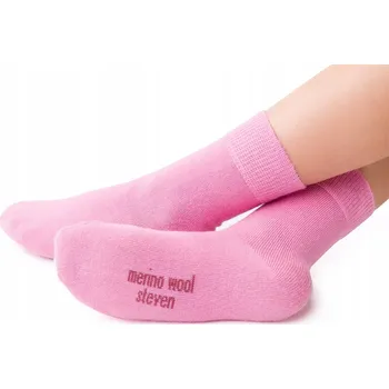 Dámské ponožky Ponožky DĚTSKÉ VLNĚNÉ MERINO steven 130 světle růžové, velikost 32-34