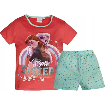 Dívčí pyžamo LEDOVÉ KRÁLOVSTVÍ FROZEN Krásné dívčí pyžamo jaro léto KRAŤASY TRIČKO 128