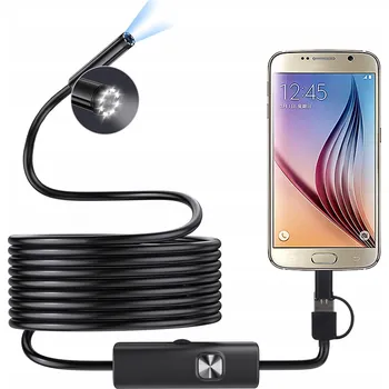 INSPEKČNÍ KAMERA ENDOSKOP 2M LED USB 3v1 PRO TELEFON ANDROID PC HD IP67