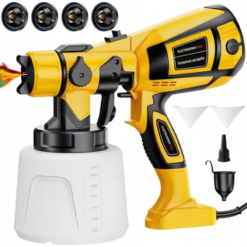 Stříkací pistole Akumulátorová stříkací pistole 650 W, 1000 ml, se 3 vzory stříkání