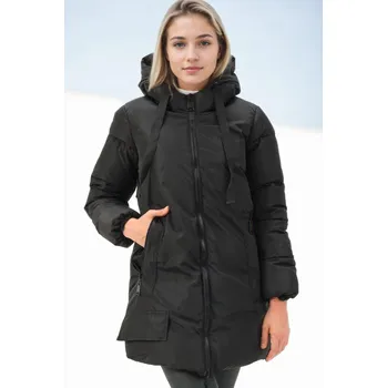Z9773 DEWBERRY WOMEN'S COAT-BLACK dewberry černá 3467353