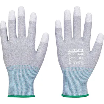 Pracovní rukavice PORTWEST Rukavice PU MR13 ESD A698, antistatické, proti pořezu POR-A698G6RXL XL Šedá/bílá