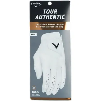 Golfové rukavice Callaway Tour Authentic, White, pánská golfová rukavice Na levou ruku / L
