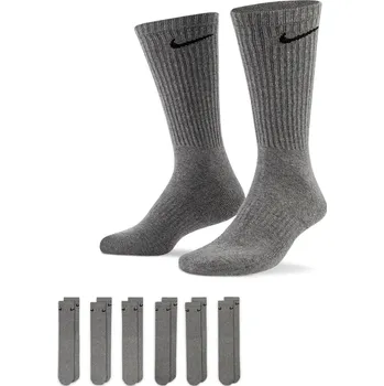 Pánské ponožky Vysoké bavlněné ponožky Nike EVERYDAY CUSHIONED CREW (6 PAIRS) šedé SX7666-064 - M | UK 10,5 | US 11,5