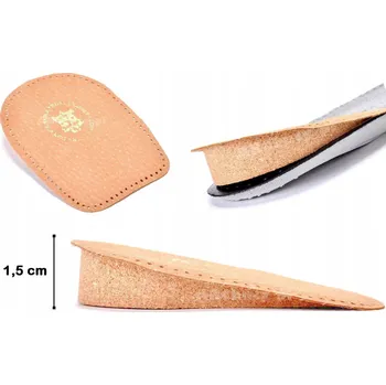 Obraz 36/41 DÁMSKÉ BÉŽOVÉ KORKOVÉ PODPATĚNKY Z KŮŽE ZVYŠUJÍCÍ VÝŠKU O 1,5 CM + 15 MM