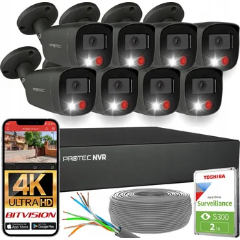 Bezpečnostní kamera Sada pro monitoring 8 kamer UHD 4K grafitová IP PoE inteligentní detekce