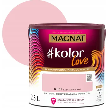 barva na zeď Barva latexová barva Magnat 2,5 l matná KL31 pastelově růžová