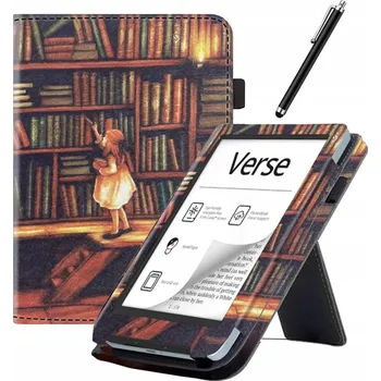 Příslušenství pro čtečku elektronické knihy GRAFICKÉ KOŽENÉ POUZDRO pro Pocketbook Verse / Verse Pro + DOTYKOVÉ PERO