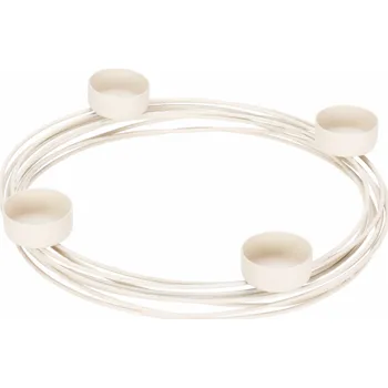 Věnec Včas Adventní drátěný věnec bílý 26 cm