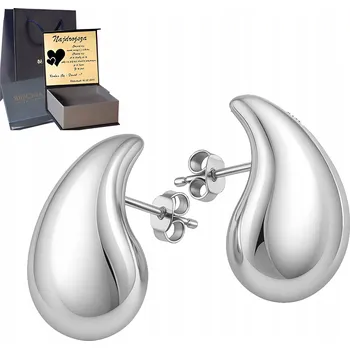 Náušnice Náušnice Mennica Świdnicka zlaté stříbro 925 kapka otevřené zapínání